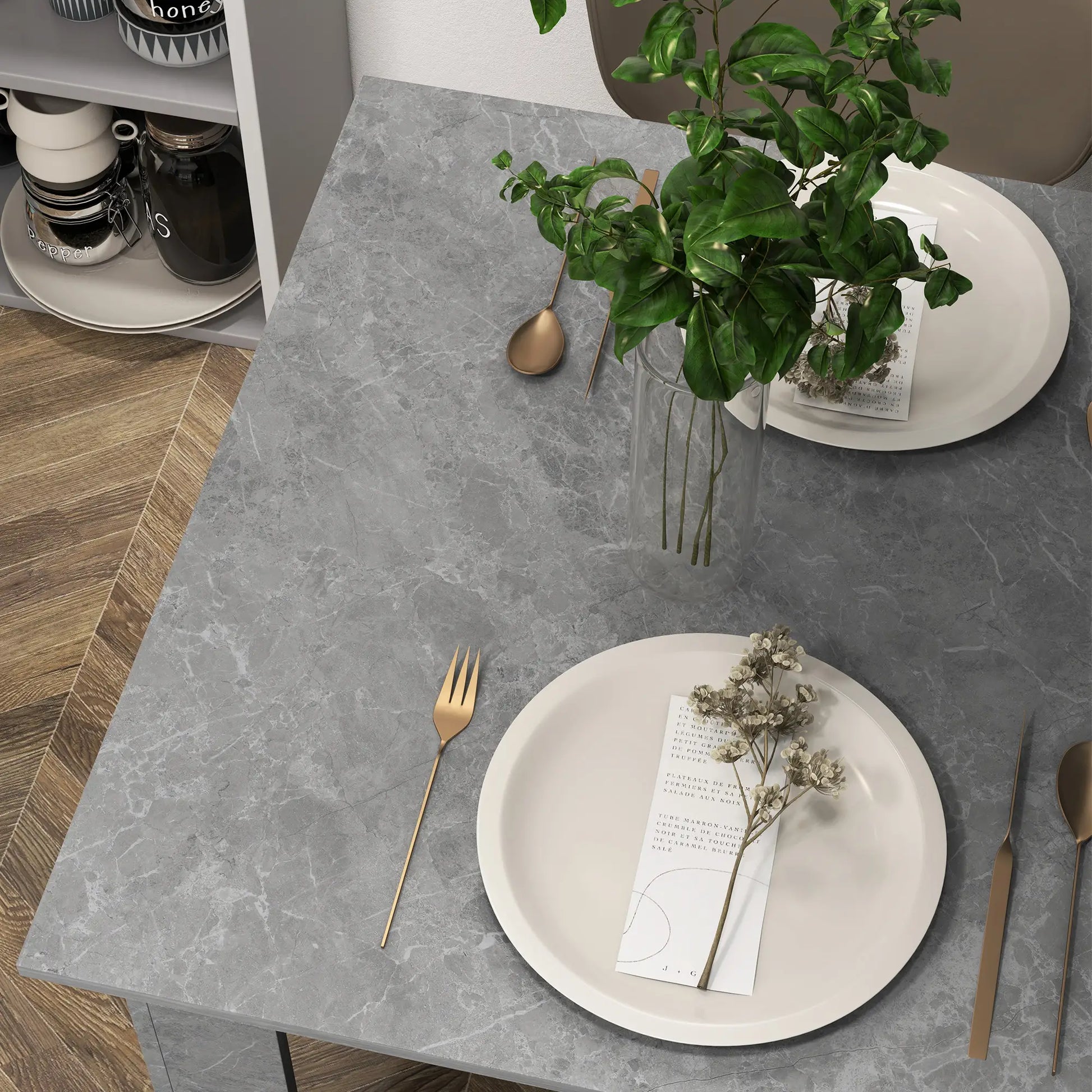 Square Dining Table, Modern Faux Cement Effect, Small Kitchen Table, Cement Grey Dining Tables at Gallery Canada
