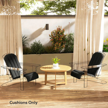 Set Of 2 Patio Chair Cushions, High Back Adirondack, High-Density Foam, Black Patio Chair Cushions at Gallery Canada