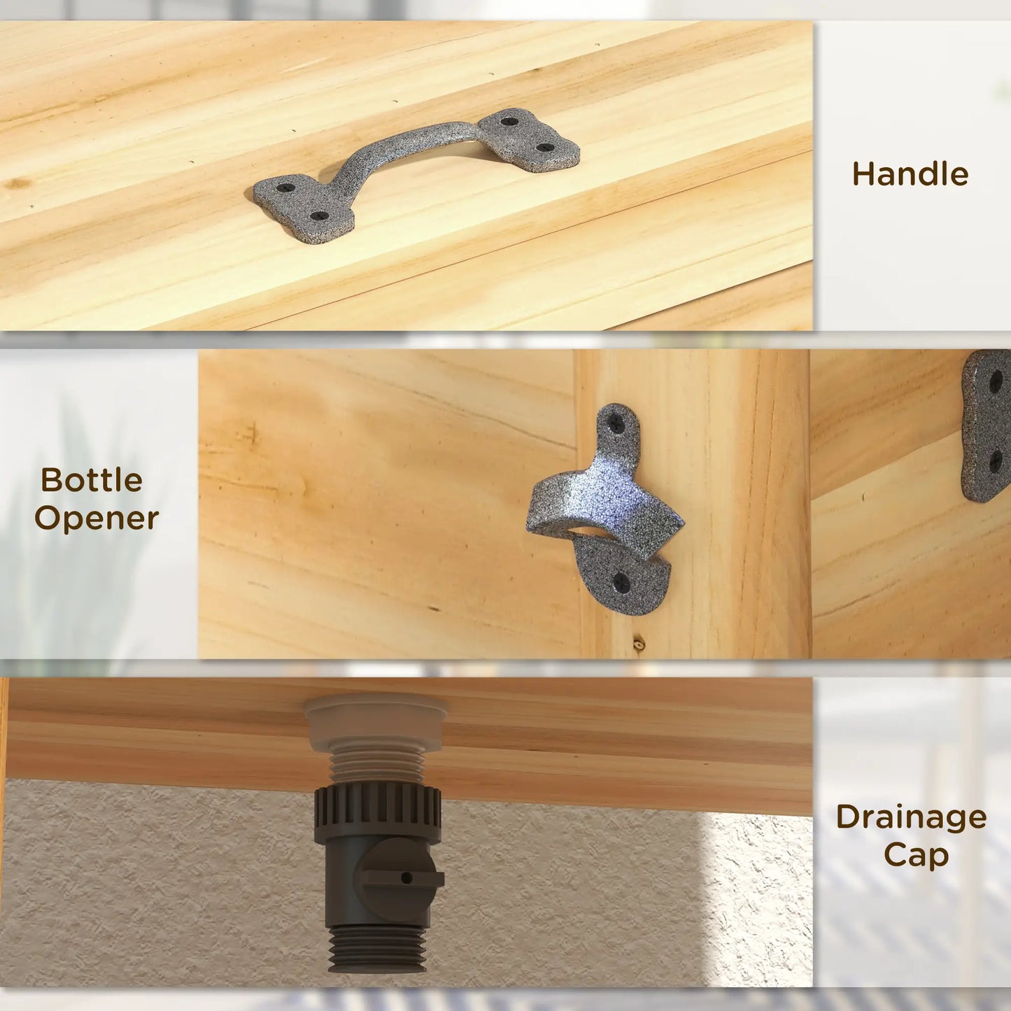 54-Qt Wooden Patio Cooler, Outdoor Table With Bottle Opener, Natural Cooler Boxes at Gallery Canada