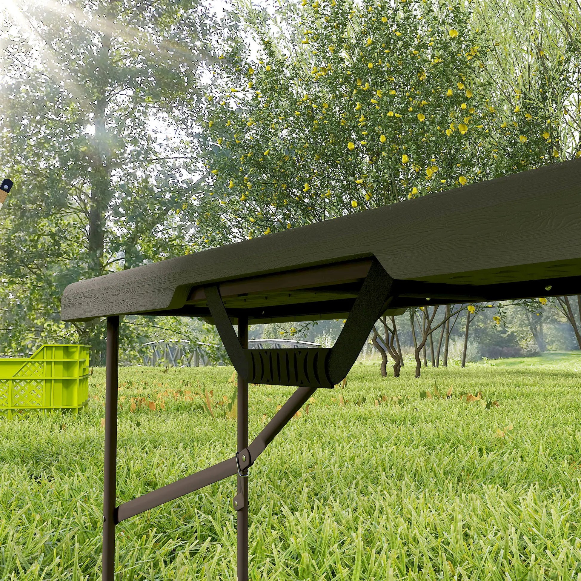 6 ft Plastic Bench Seat, Foldable, Portable, Distressed Brown, Brown Garden Accessories at Gallery Canada