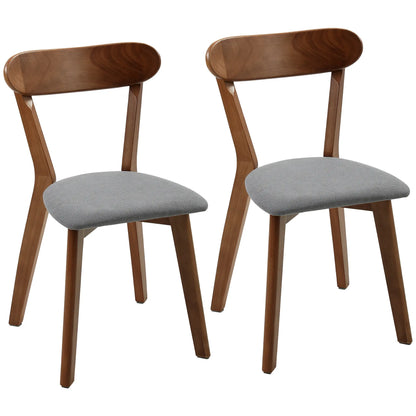 Upholstered Linen-Look Dining Chairs, Rubberwood Legs, Set of 2, Grey & Brown Dining Chairs at Gallery Canada