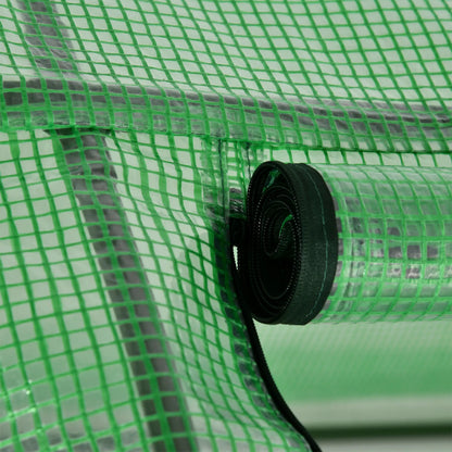 9.7' x 3.3' x 2.5' Mini Tunnel Greenhouse, PE Cover, Steel Frame, Zipped Doors, Dark Green Mini Greenhouses at Gallery Canada