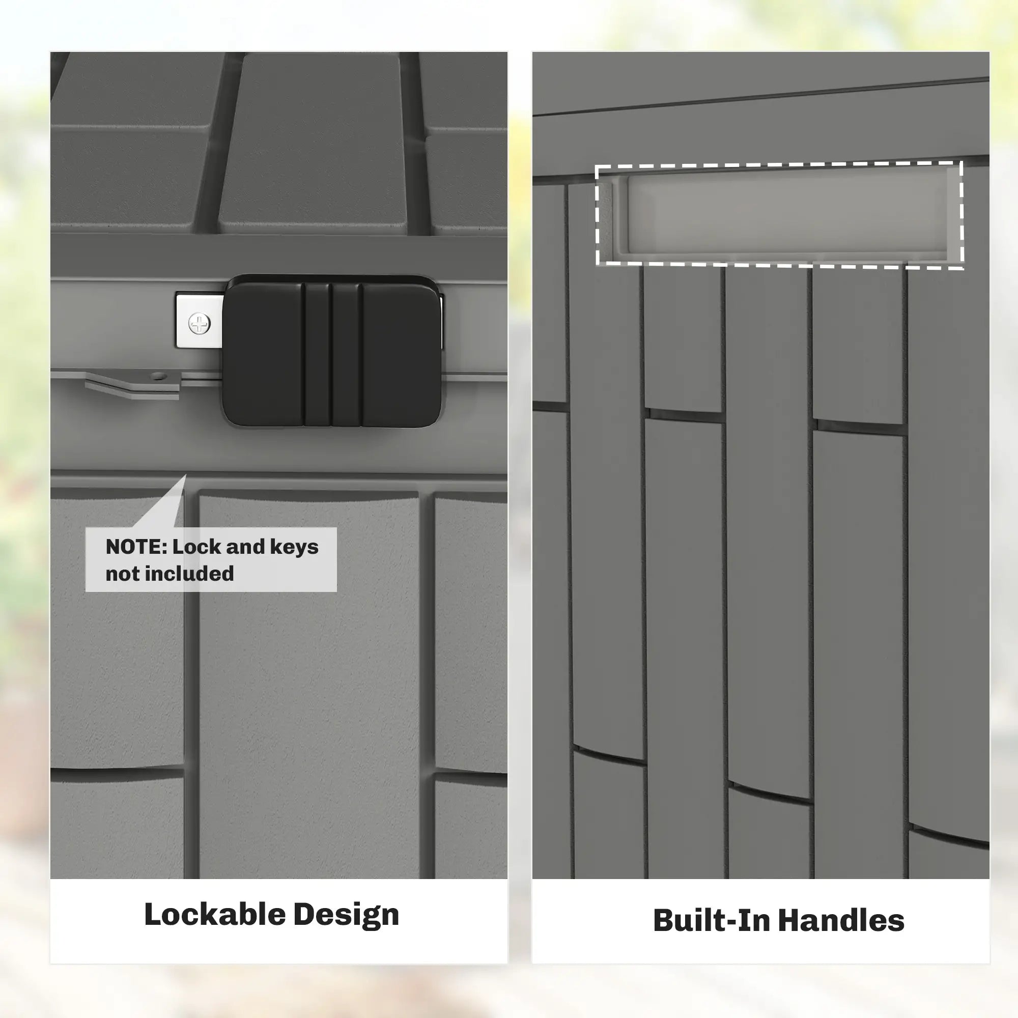 80 Gallon Resin Deck Box, Lockable Outdoor Storage, Splash And UV Resistant Patio Storage Boxes at Gallery Canada