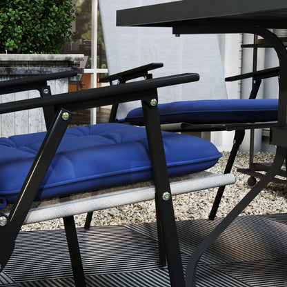 6-Piece Outdoor Patio Chair Cushions, Button Tufted, Dark Blue Patio Chair Cushions at Gallery Canada