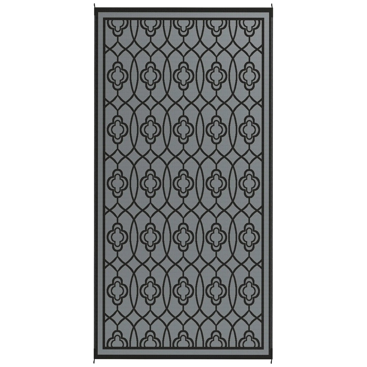 9' x 18' Outdoor RV Rug, Reversible Patio Floor Mat, Black and Grey Garden Decor Black and Grey at Gallery Canada