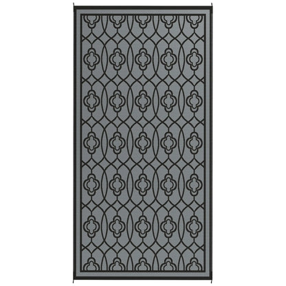 9' x 18' Outdoor RV Rug, Reversible Patio Floor Mat, Black and Grey Garden Decor Black and Grey at Gallery Canada