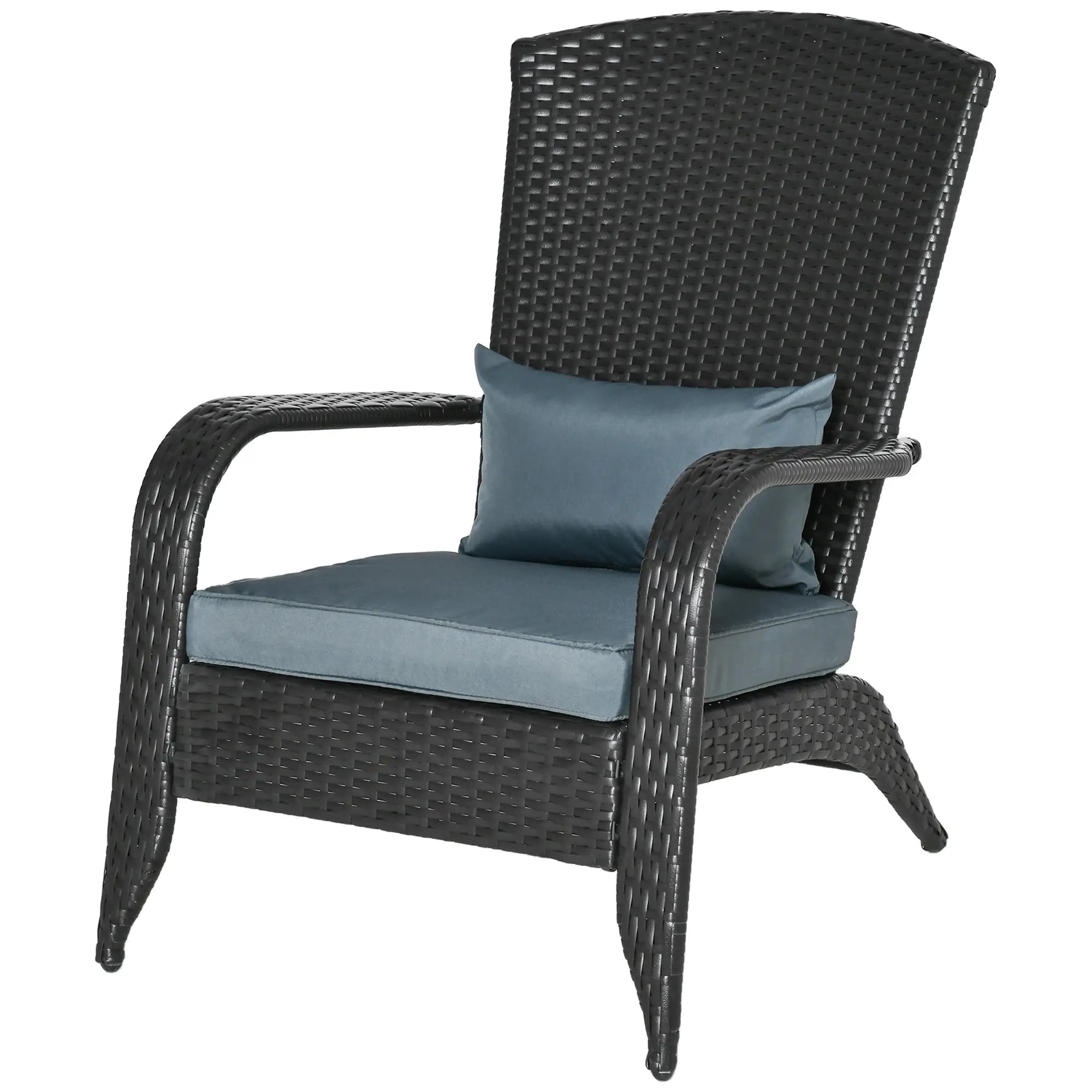 PE Rattan Adirondack Chair, Outdoor Fire Pit Chair with Cushions, Light Grey Patio Chairs at Gallery Canada