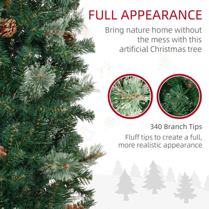 5ft Pencil Christmas Tree, Artificial with Pine Needles, Realistic Branches, Pine Cones, Green Pencil Christmas Trees at Gallery Canada