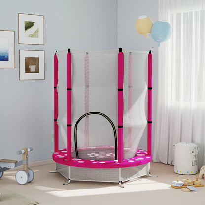 55" Toddler Trampoline, Safety Enclosure Net, Indoor Outdoor, Ages 3-6, Pink Trampolines at Gallery Canada