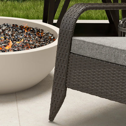 Outdoor Wicker Adirondack Chair, Rattan Muskoka Chair with Cushions, Grey Patio Chairs at Gallery Canada