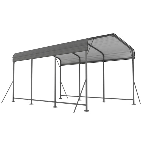10 x 15FT Metal Carport, Heavy-Duty Canopy, Reinforced Frame, Dark Grey