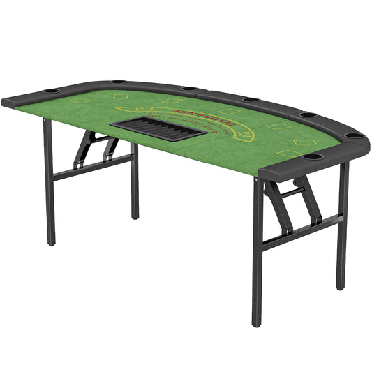 Poker Table Foldable, 72" 8 Player Casino Blackjack Texas Holdem, Green Game Tables Green at Gallery Canada