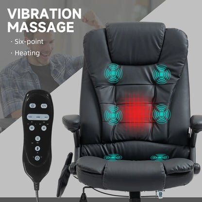 Executive Massage Chair, Heated High Back, Reclining, Swivel, Leather, Adjustable, Vibrating, Black Massage Chairs at Gallery Canada