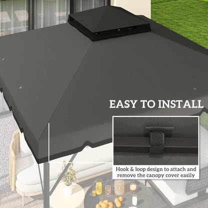 10' x 10' Gazebo Canopy Replacement, Light Grey/Dark Grey Gazebo Canopy Replacement at Gallery Canada