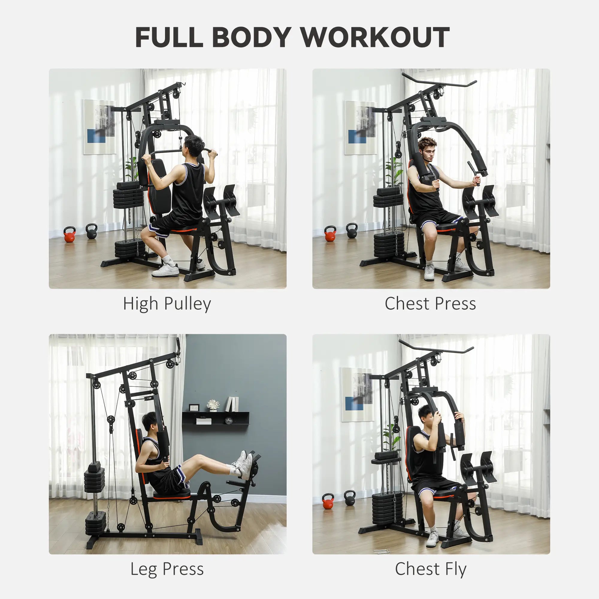 Home Gym Weights Machine, Multi Gym Lat Pulldown, Leg Workout, 99lbs Power Towers at Gallery Canada