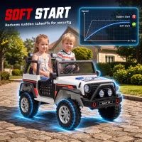 12V Camion Électrique 2 Places, Blanc
