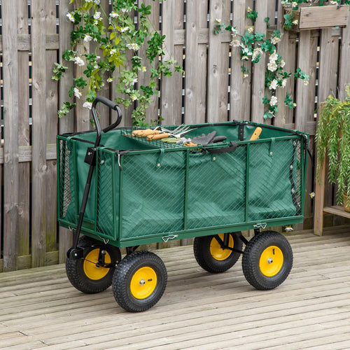342L Utility Wagon Cart, Removable Mesh Sides, Flatbed for Beach Lawn Yard