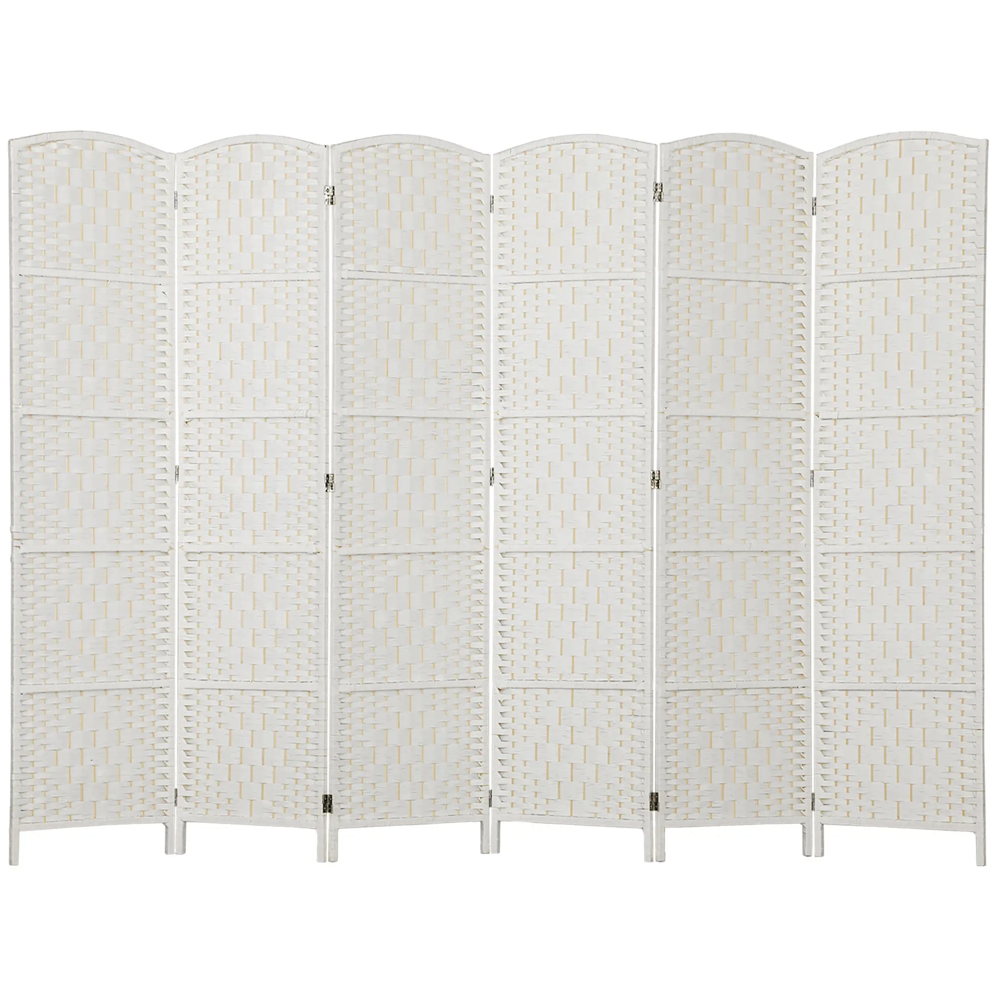 6ft Folding Room Divider, Wooden Frame, Natural Room Dividers White at Gallery Canada