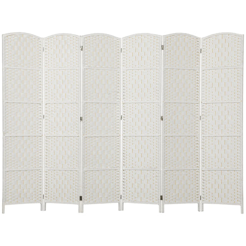 6ft Folding Room Divider, Wooden Frame, Natural