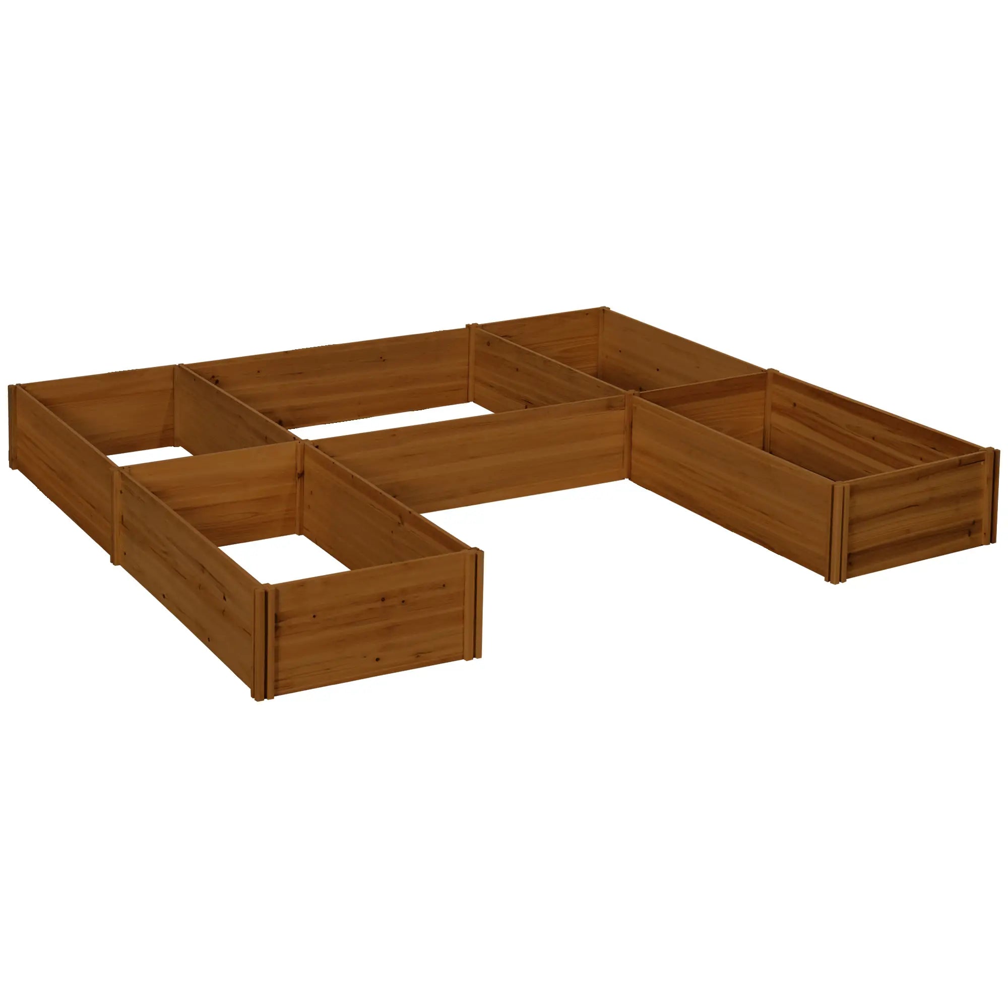 DIY 5-Box Garden Planter, Open Bottom, Outdoor, Brown Raised Garden Beds Dark Brown at Gallery Canada
