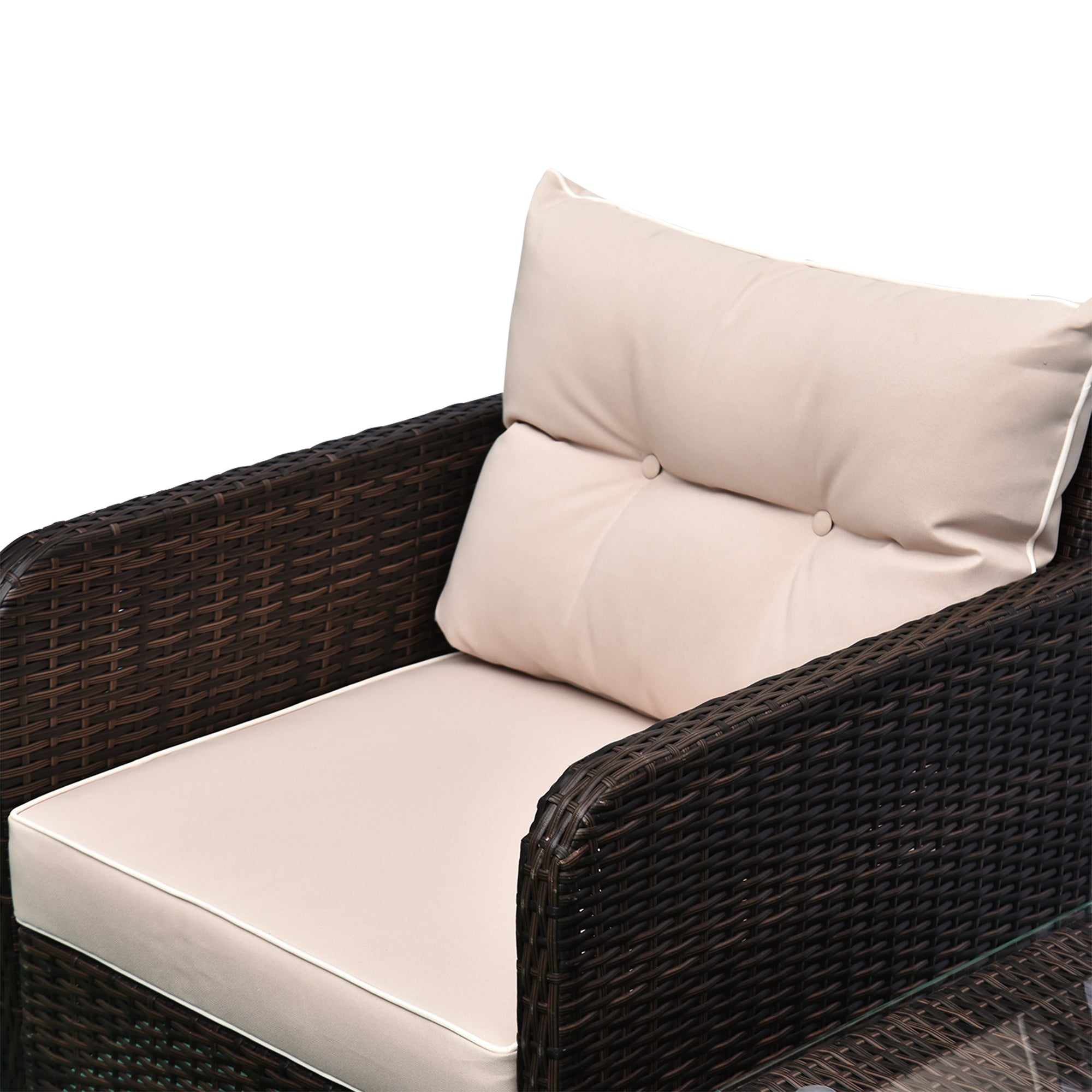 5pcs Outdoor Patio Furniture Set Wicker Conversation Set Footrest Coffee Table Patio Furniture Sets at Gallery Canada