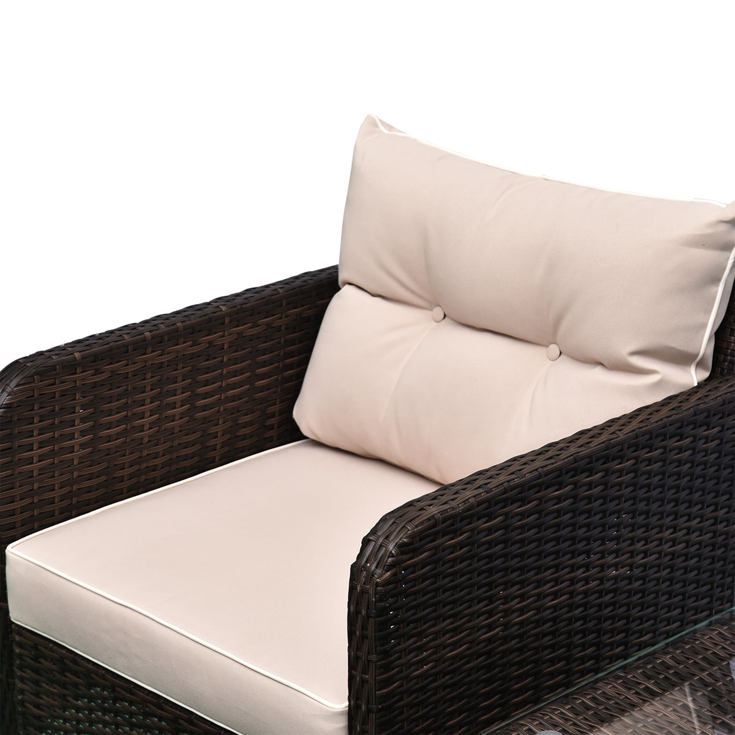 5pcs Outdoor Patio Furniture Set Wicker Conversation Set Footrest Coffee Table Patio Furniture Sets at Gallery Canada