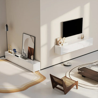 Floating TV Stand For 75 Inch TVs, 70.9 Inch Cabinet, High Gloss White, White TV Stands at Gallery Canada