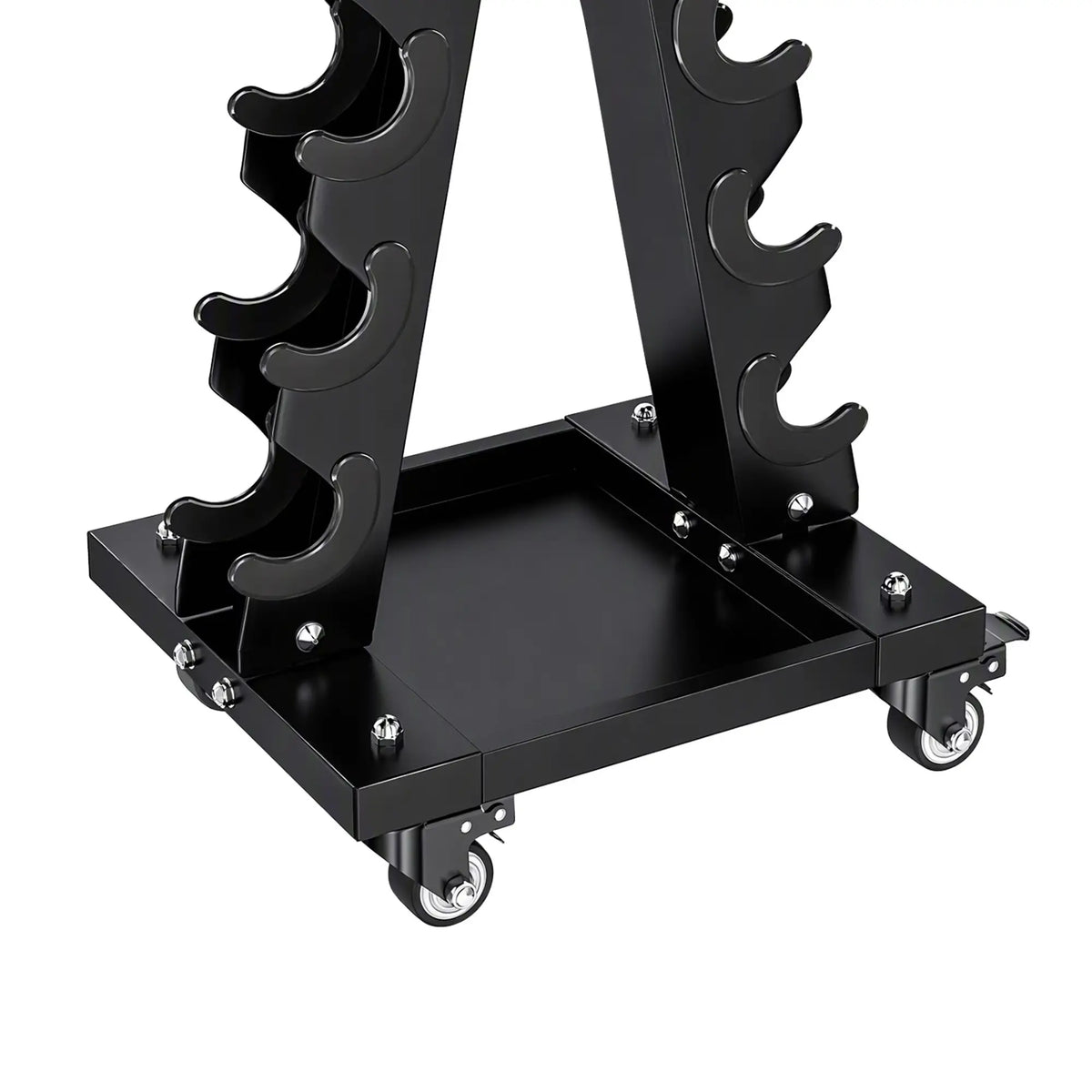 5-Tier Dumbbell Rack, A-Frame Weight Stand with Tray and Wheels, 264 LBS, Black Dumbbells & Barbells at Gallery Canada