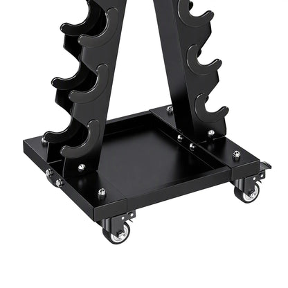 5-Tier Dumbbell Rack, A-Frame Weight Stand with Tray and Wheels, 264 LBS, Black Dumbbells & Barbells at Gallery Canada