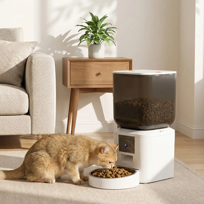 Distributeur automatique pour chat avec caméra, WiFi 2.4G, 8L, double alimentation