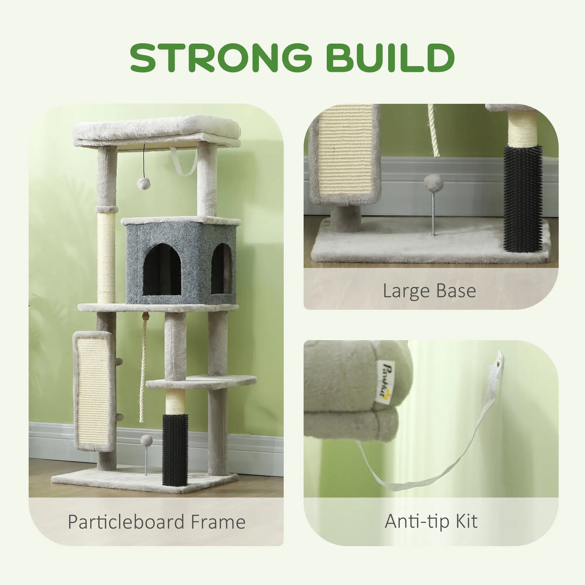 52 Inch Cat Tree, Scratching Posts, Bed, Condo, Grooming Brush Cat Trees at Gallery Canada