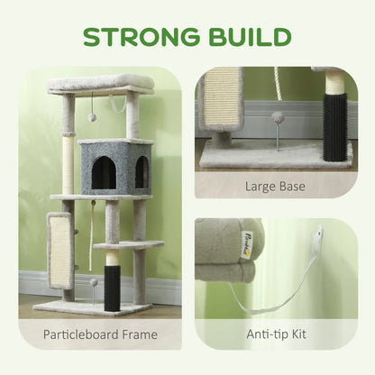 52 Inch Cat Tree, Scratching Posts, Bed, Condo, Grooming Brush Cat Trees at Gallery Canada