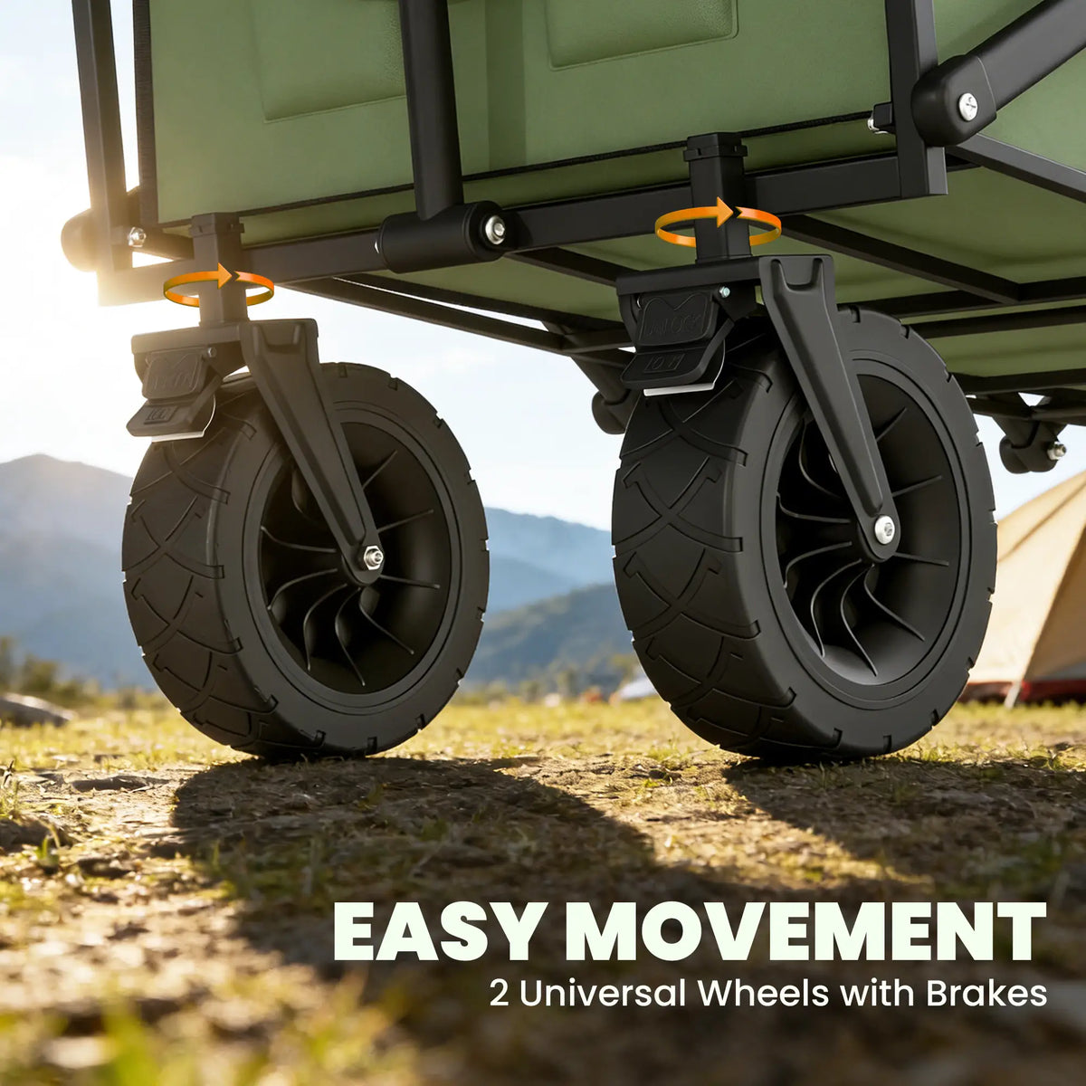 130L Folding Garden Cart, Heavy-Duty Collapsible Wagon With Wheels And Brakes, Green Folding Garden Carts at Gallery Canada