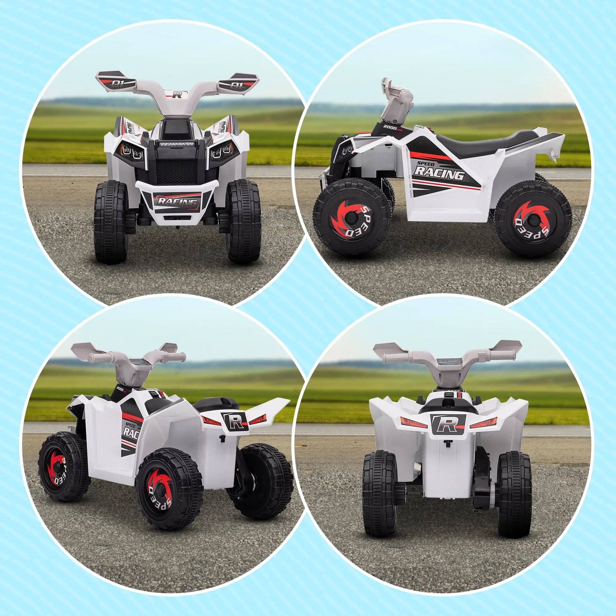 6V Kids Electric Car, Wear-Resistant Wheels, 18-36 Months, White Electric Toy Cars at Gallery Canada