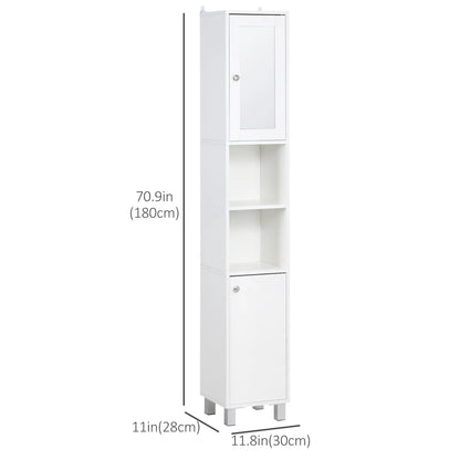 Tall Bathroom Storage Cabinet with Mirror, Adjustable Shelves, White Bathroom Cabinets at Gallery Canada