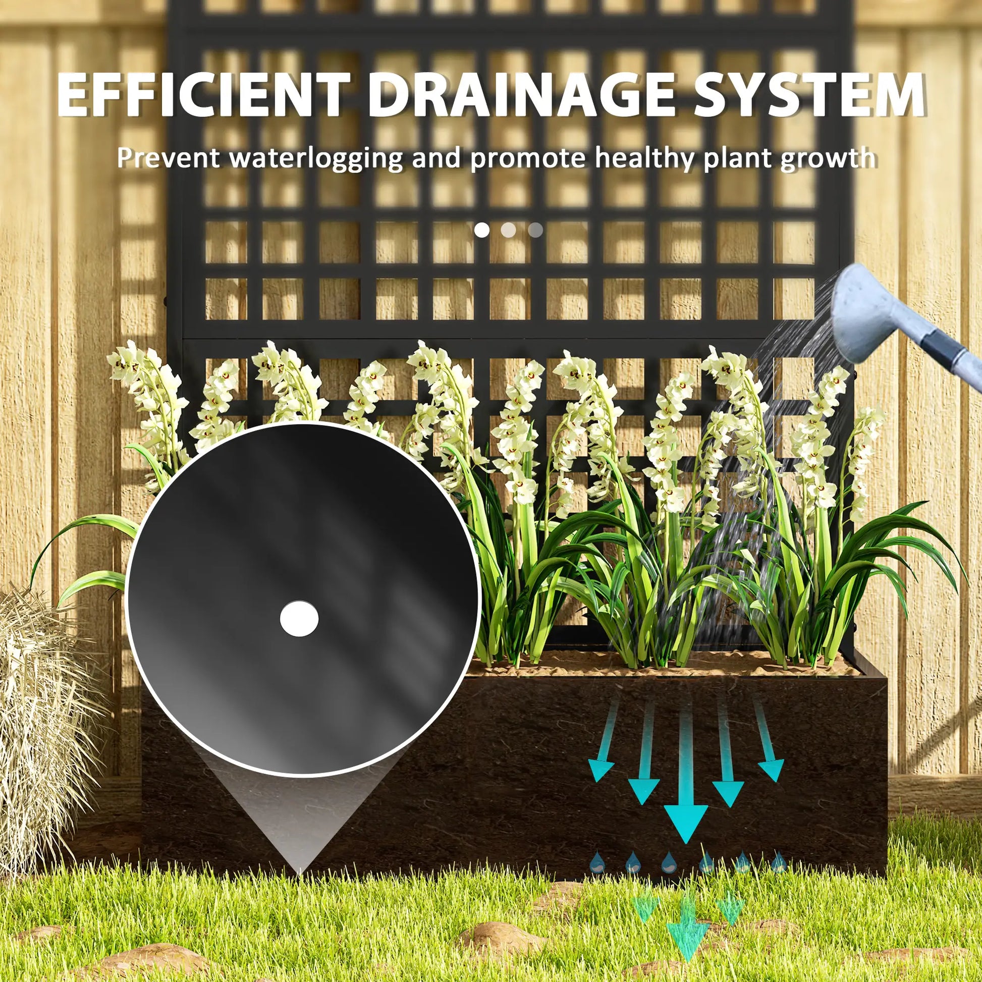 Galvanized Raised Garden Bed with Trellis, 43" x 16" x 70" Raised Garden Beds at Gallery Canada