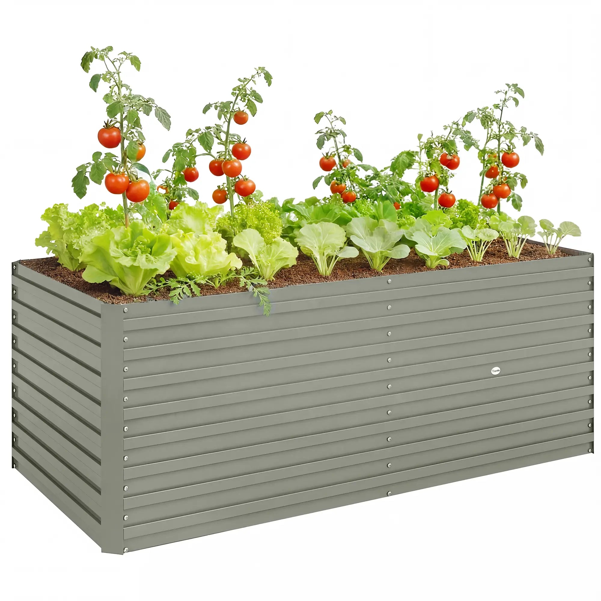 5' x 3' x 2' Galvanized Raised Garden Bed, Light Grey Planter Box, Light Grey Galvanized Planter Boxes at Gallery Canada