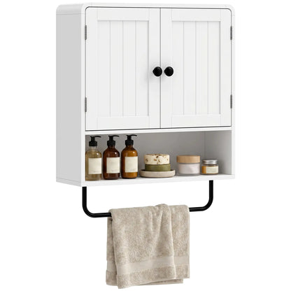 Wall Mounted Bathroom Cabinet, 2 Doors, White