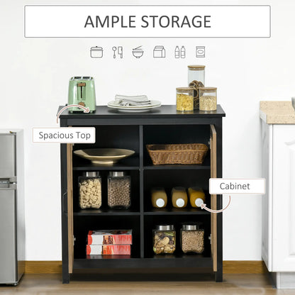 Kitchen Sideboard, Glass Door Buffet Cabinet, 2 Glass Doors, Adjustable Shelf, Black Wood Grain Bar Cabinets at Gallery Canada