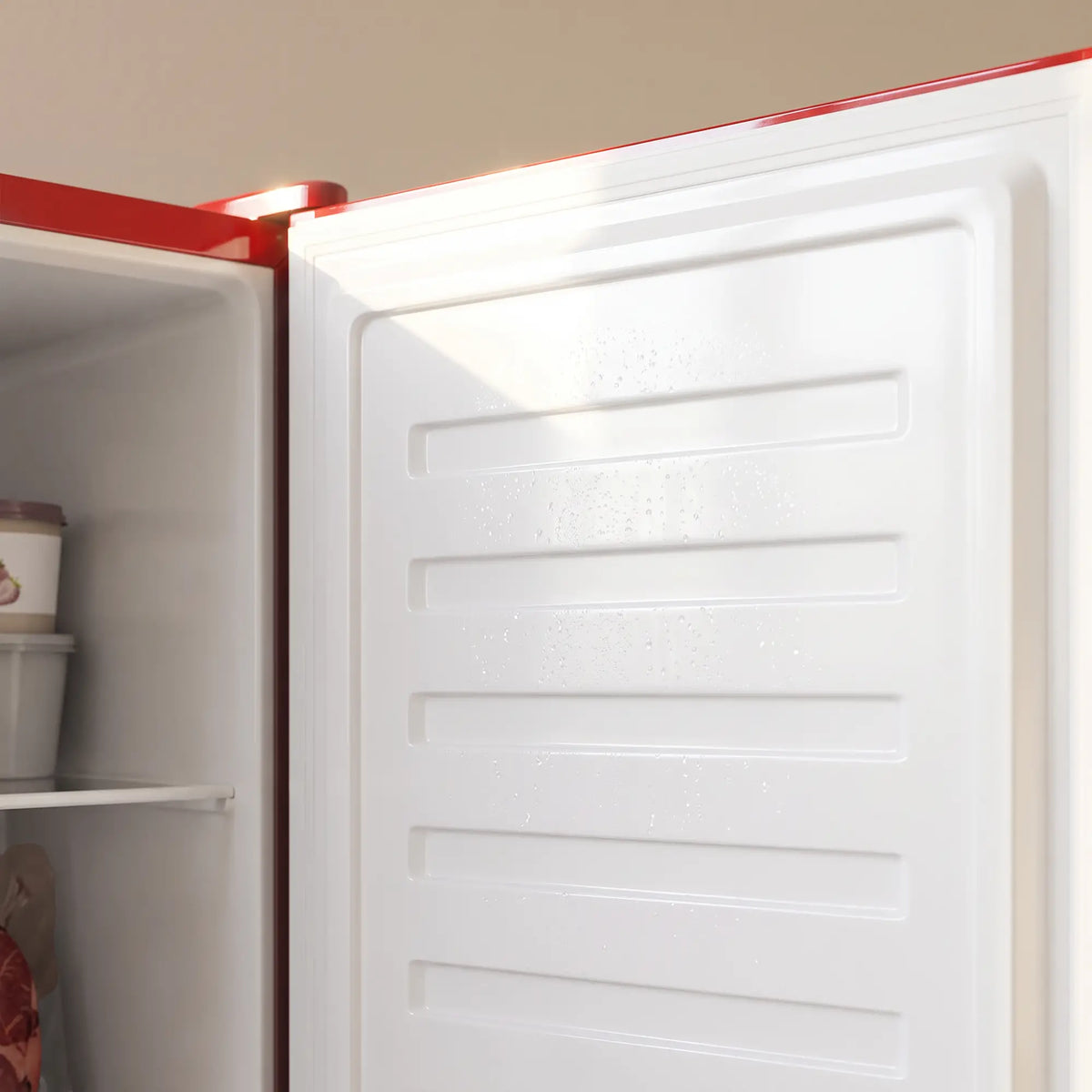 Upright Freezer 2.1 Cubic Feet, Reversible Door, 2 Shelves, Red