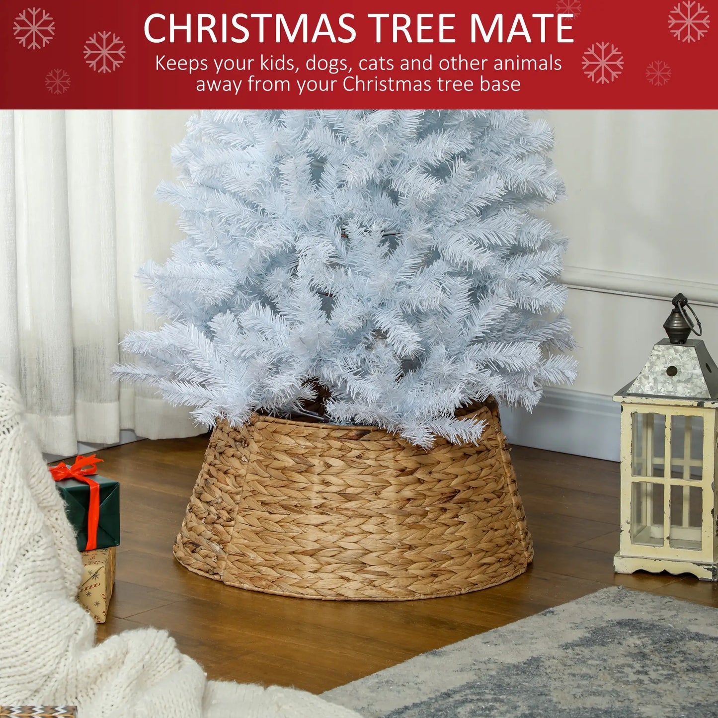 24" Hyacinth Christmas Tree Cover, Hand Woven, Natural Christmas Trees at Gallery Canada