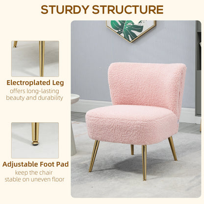 Lounge Chair for Bedroom Living Room Chair with Soft Upholstery and Gold Legs Pink Accent Chairs at Gallery Canada
