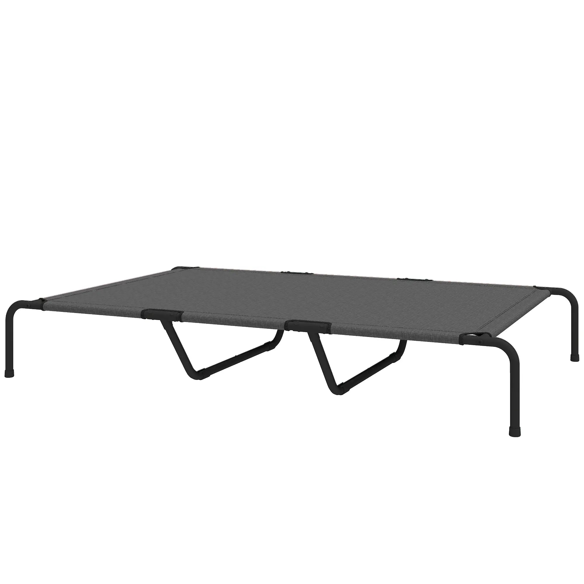 Elevated Dog Bed, Outdoor Dog Cot, Large Dogs, Breathable Mesh, Grey