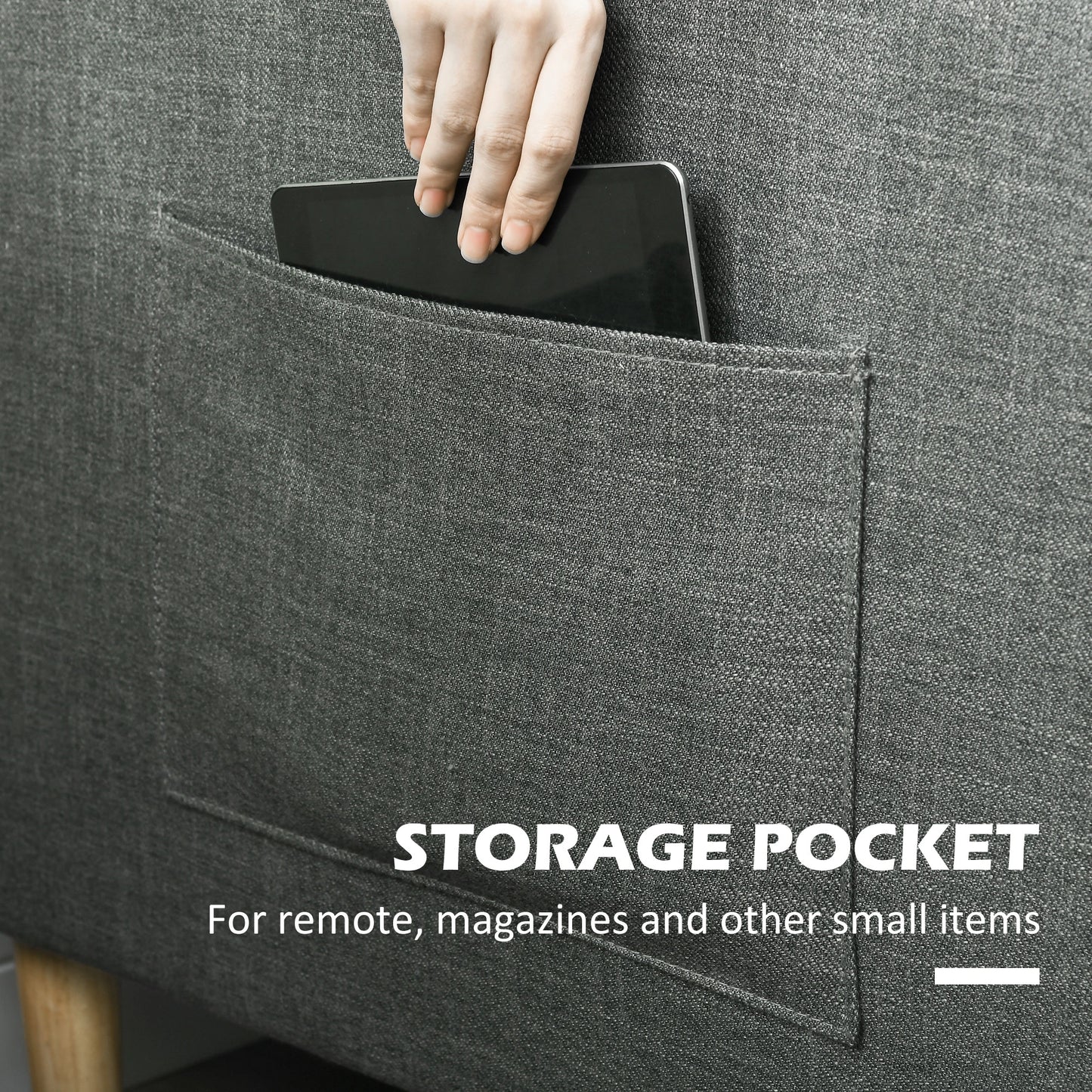 56" 2 Seat Sofa, Modern Love Seat, Upholstered Couch, Grey 2-Seater Sofas at Gallery Canada