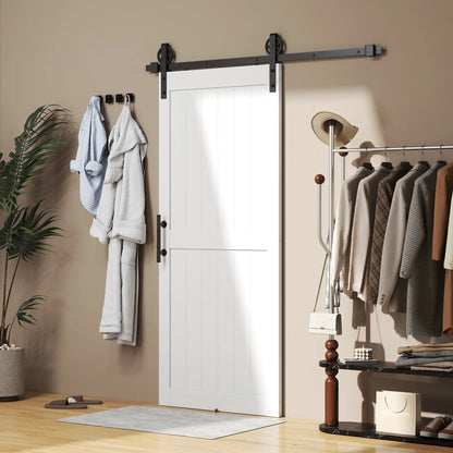 36inx84in Barn Door, 6FT Sliding Hardware Kit, White Door Hardware at Gallery Canada