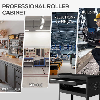 Tool Cart On Wheels, Utility Cart, Ball Bearing Drawer, Black Tool Organizers at Gallery Canada