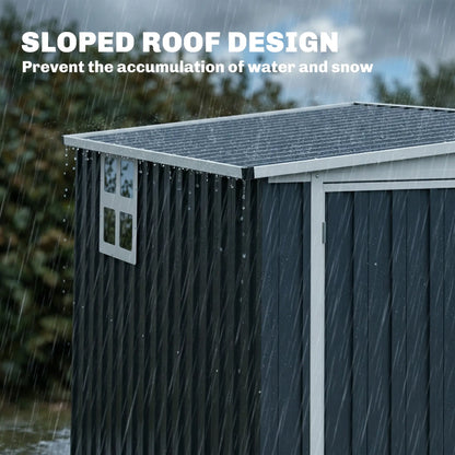 4' x 8' Metal Garden Shed, Outdoor Storage with Window, 2 Vents, Lockable Door Sheds at Gallery Canada