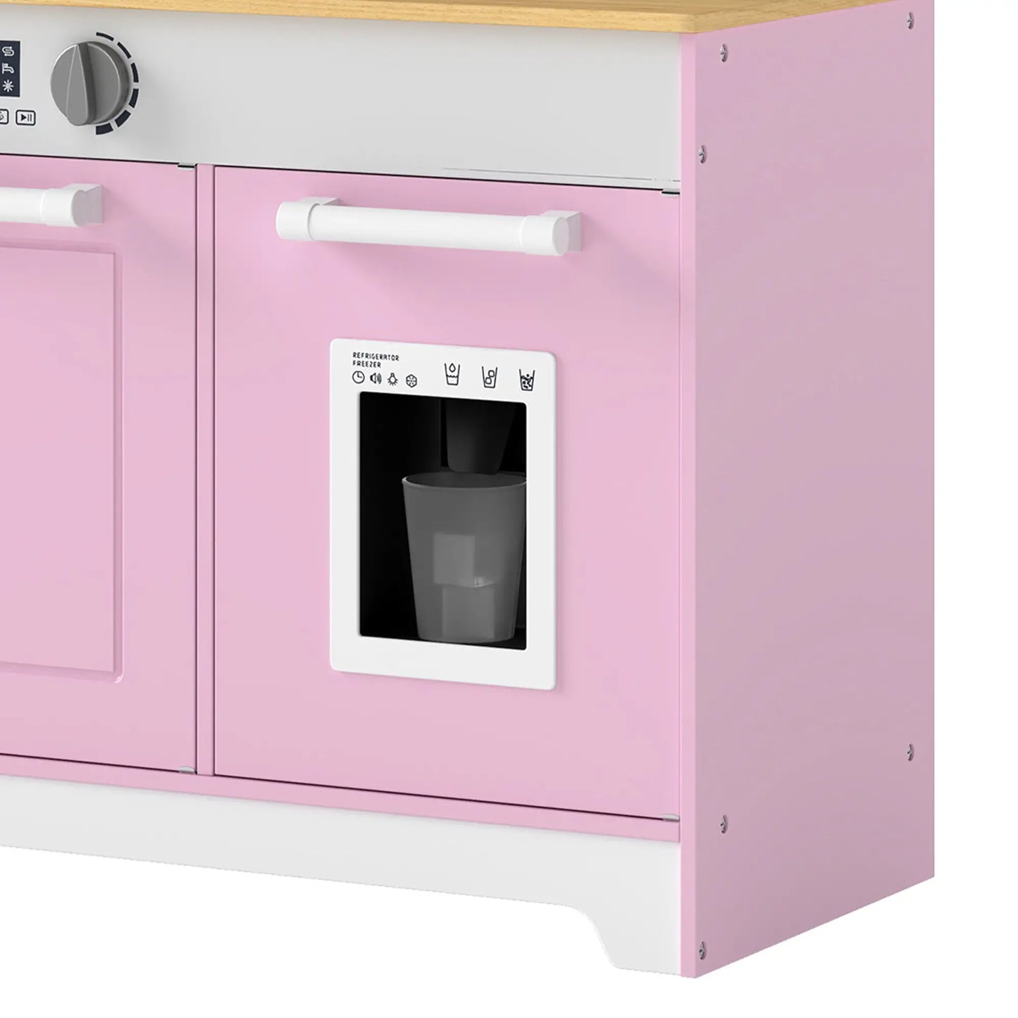 Cuisine de jeu pour enfants avec machine à café, machine à glaçons, rangement, bleue