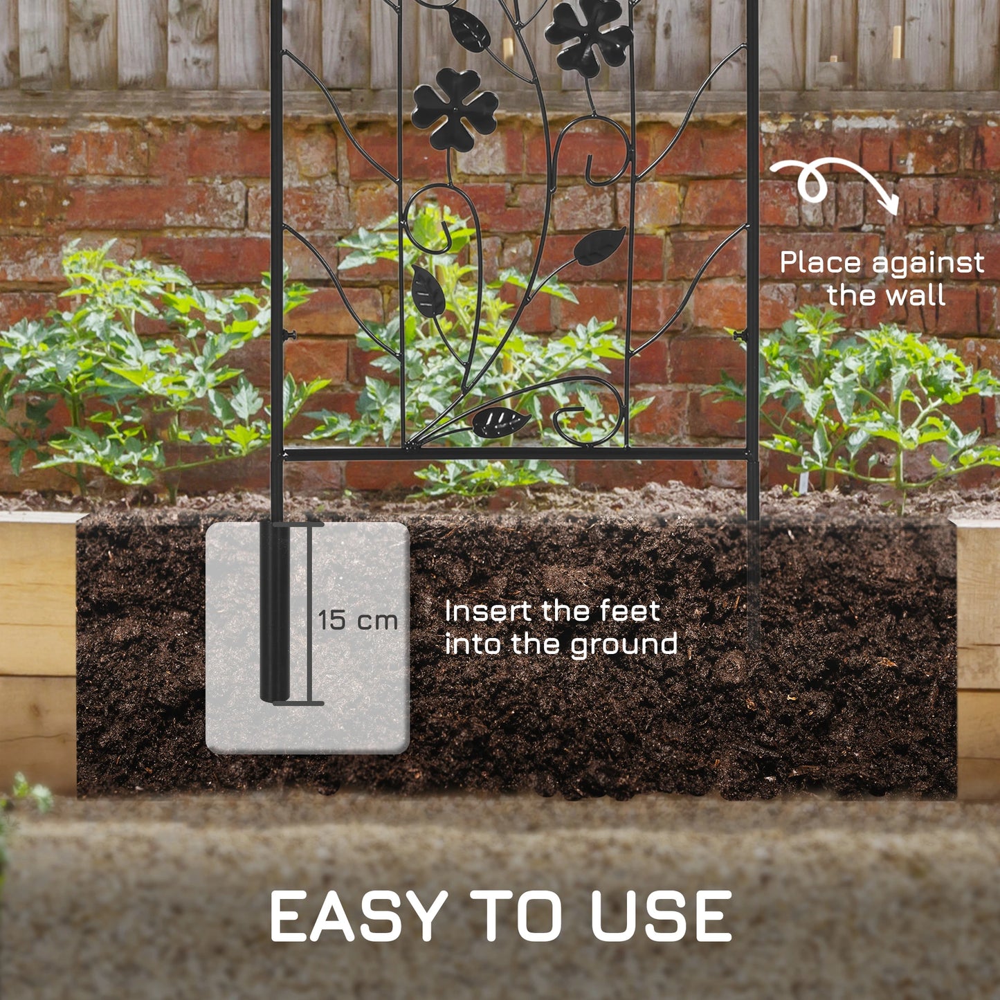 2 Pack Metal Garden Trellis, Birds and Leaves Grid Panels, 39" Tall Plant Stands at Gallery Canada