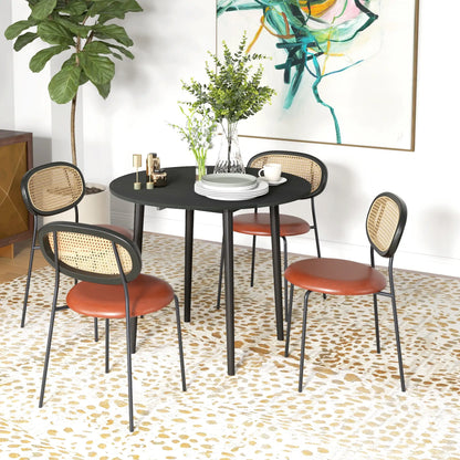 Folding Round Drop Leaf Dining Table, Wood Legs, Distressed Black, Black Bar Tables & Dining Tables at Gallery Canada